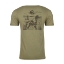 The back of the short. A light-gray background with a dark-gray hunter dog design.